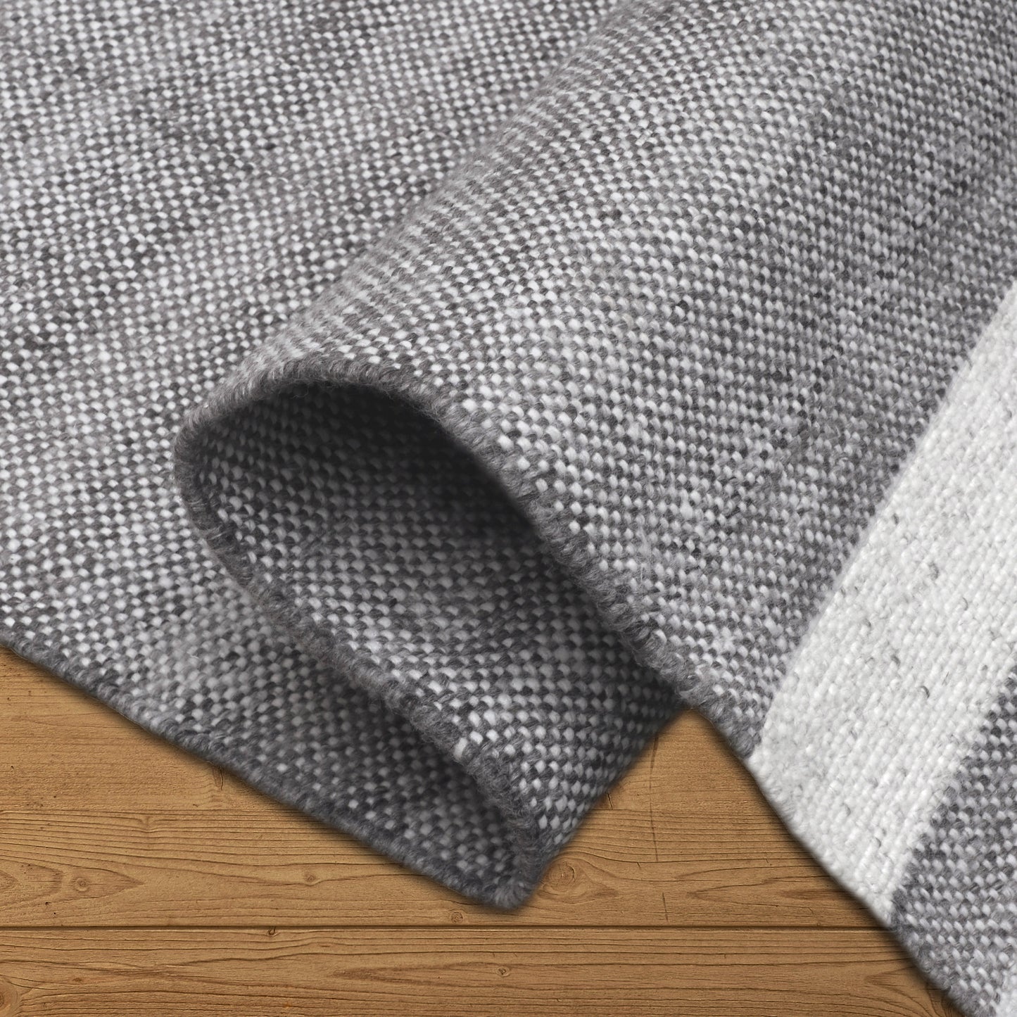 Asbury-82374 Farmhouse Hand-Woven Light Gray Self-Backed Indoor/Outdoor Area Rug - LR Home