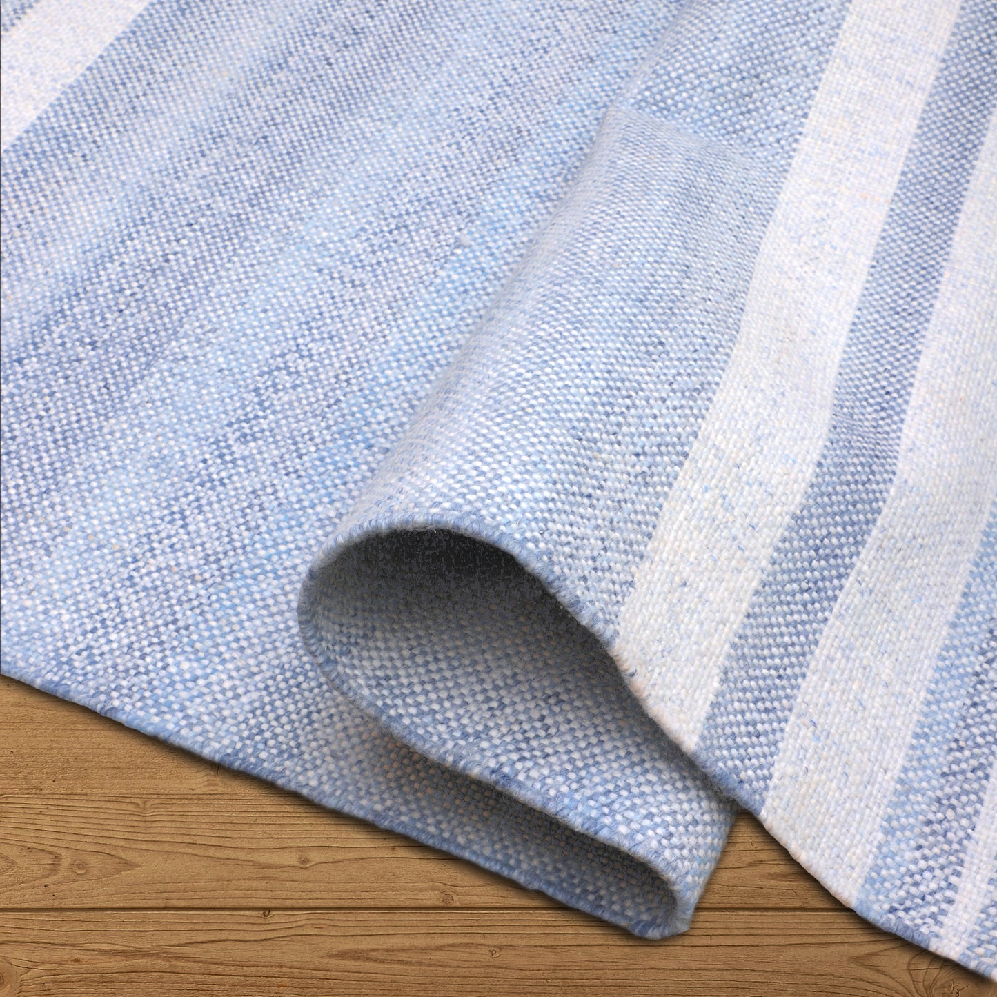 Asbury-82375 Farmhouse Hand-Woven Light Blue Self-Backed Indoor/Outdoor Area Rug - LR Home