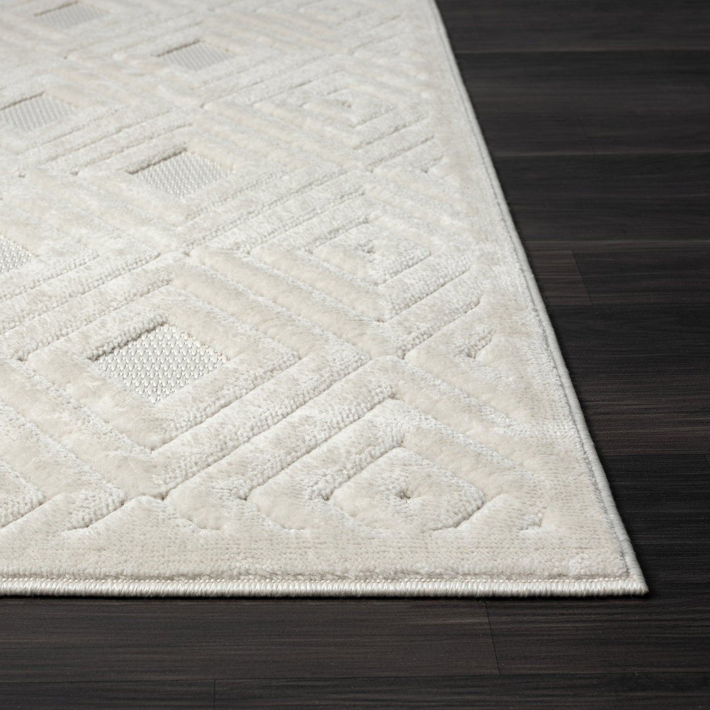 ATLAS-82412 Modern/Contemporary Machine Made Ivory Polypropylene Indoor/Outdoor Area Rugs - LR Home