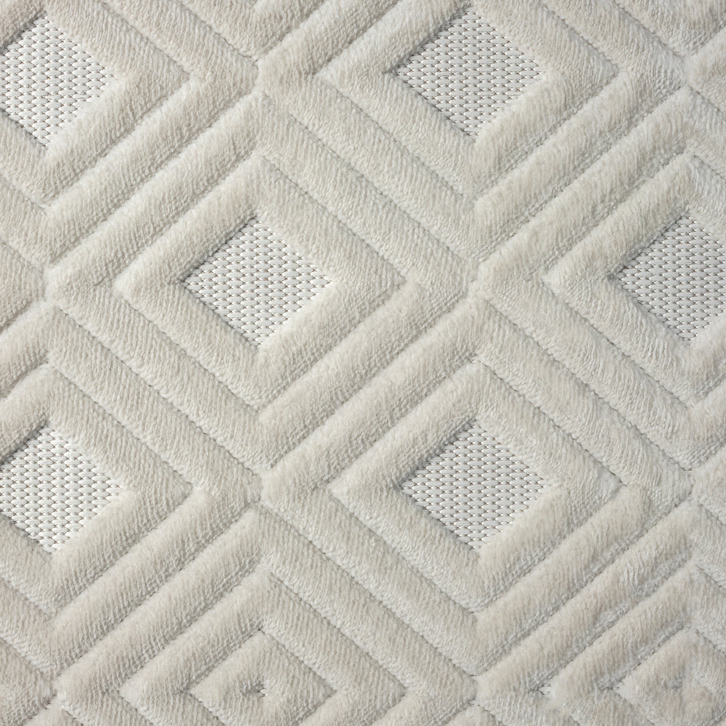 ATLAS-82412 Modern/Contemporary Machine Made Ivory Polypropylene Indoor/Outdoor Area Rugs - LR Home