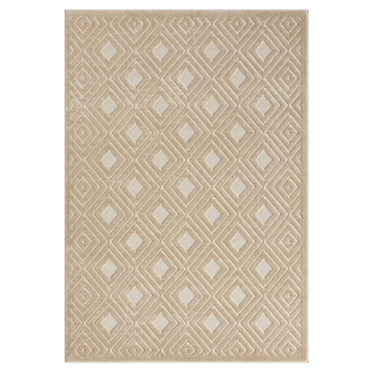 ATLAS-82412 Modern/Contemporary Machine Made Beige Polypropylene Indoor/Outdoor Area Rugs - LR Home