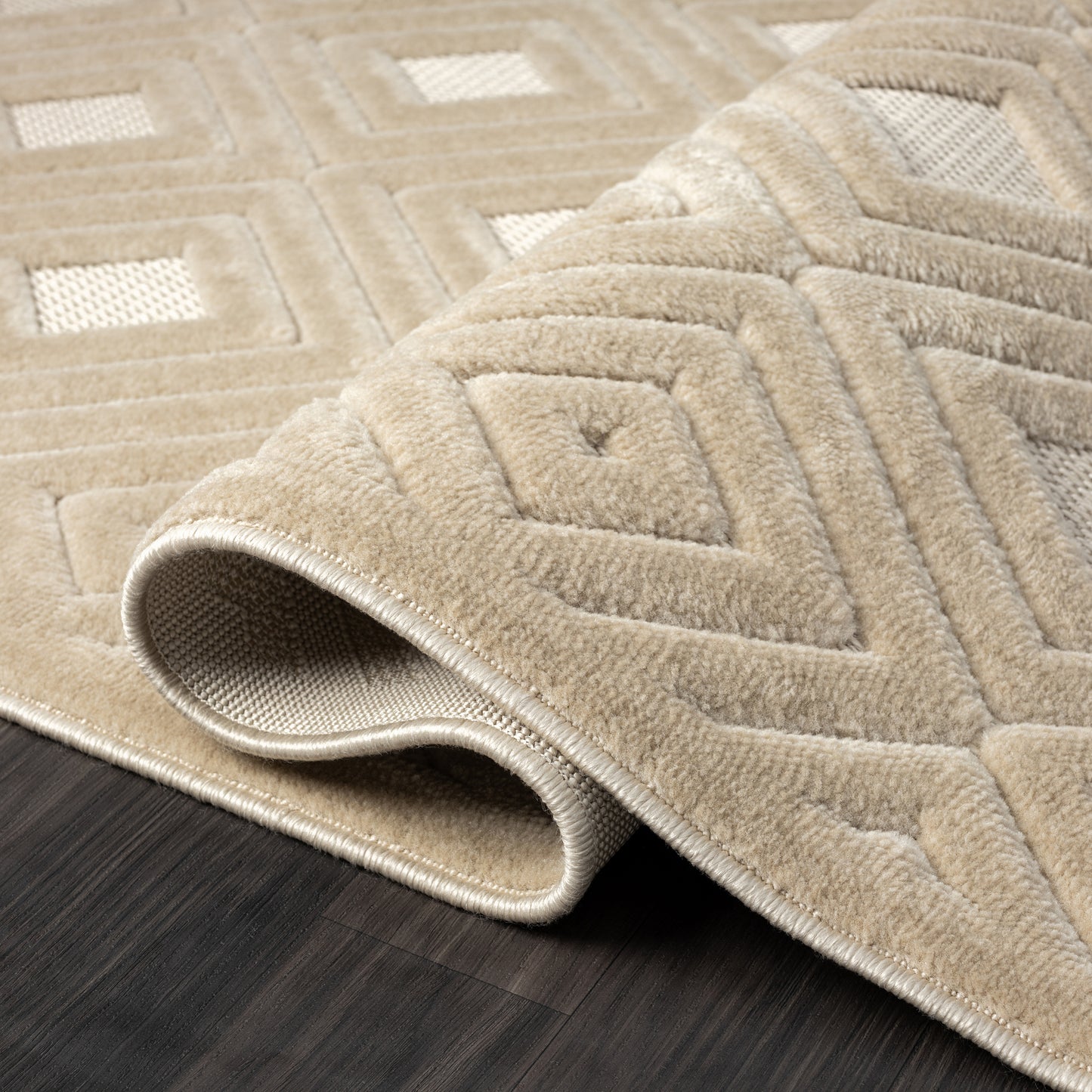 ATLAS-82412 Modern/Contemporary Machine Made Beige Polypropylene Indoor/Outdoor Area Rugs - LR Home