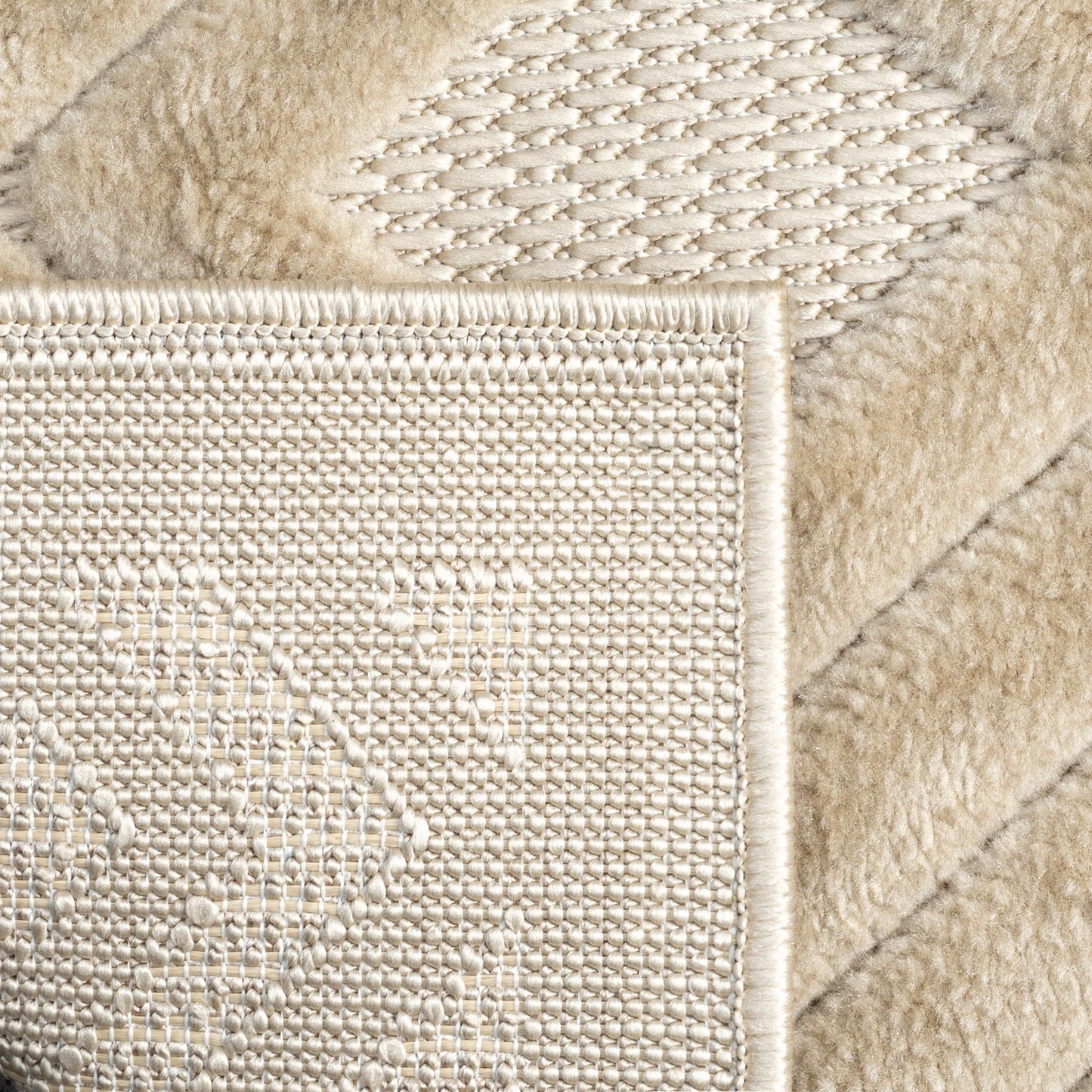 Atlas-82413 Modern Power-Loomed Beige Polypropylene Indoor/Outdoor Area Rug - LR Home