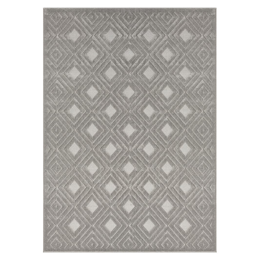 Atlas Gray Modern Diamond Indoor/Outdoor Area Rug - Silo view