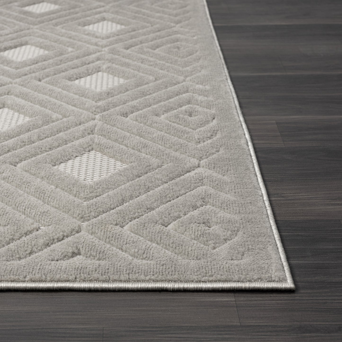 ATLAS-82412 Modern/Contemporary Machine Made Gray Polypropylene Indoor/Outdoor Area Rugs - LR Home
