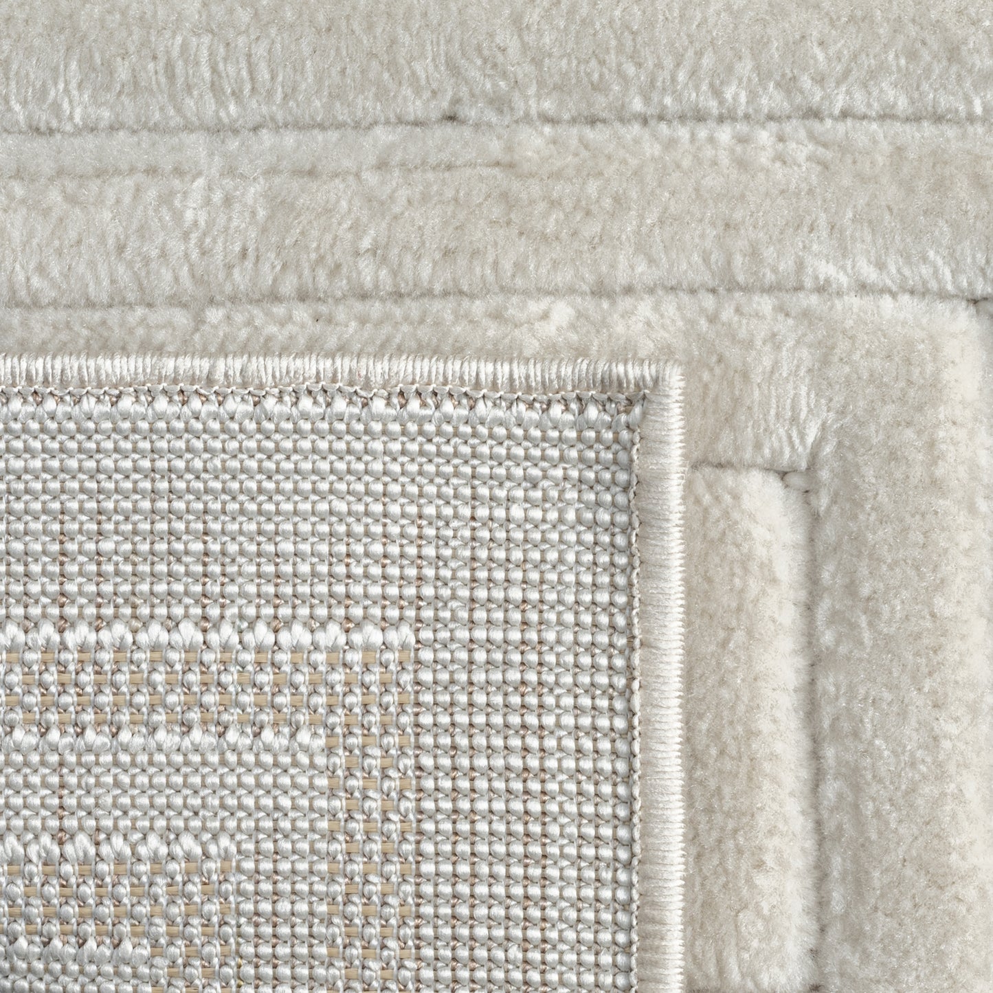 Atlas-82415 Contemporary Power-Loomed Ivory Polypropylene Indoor/Outdoor Area Rug - LR Home