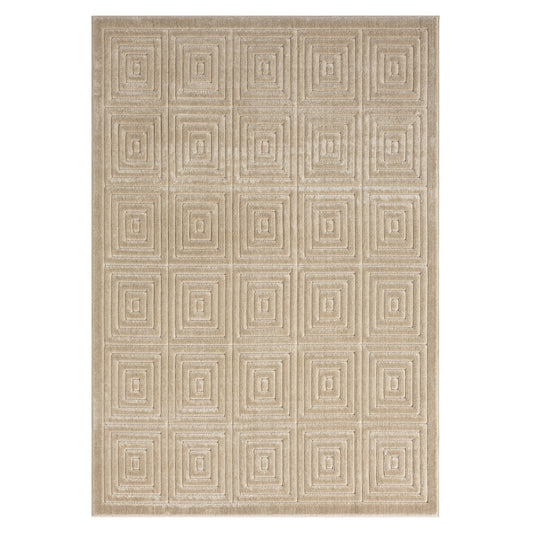 Atlas Beige Modern Geometric Indoor/Outdoor Area Rug - Silo view