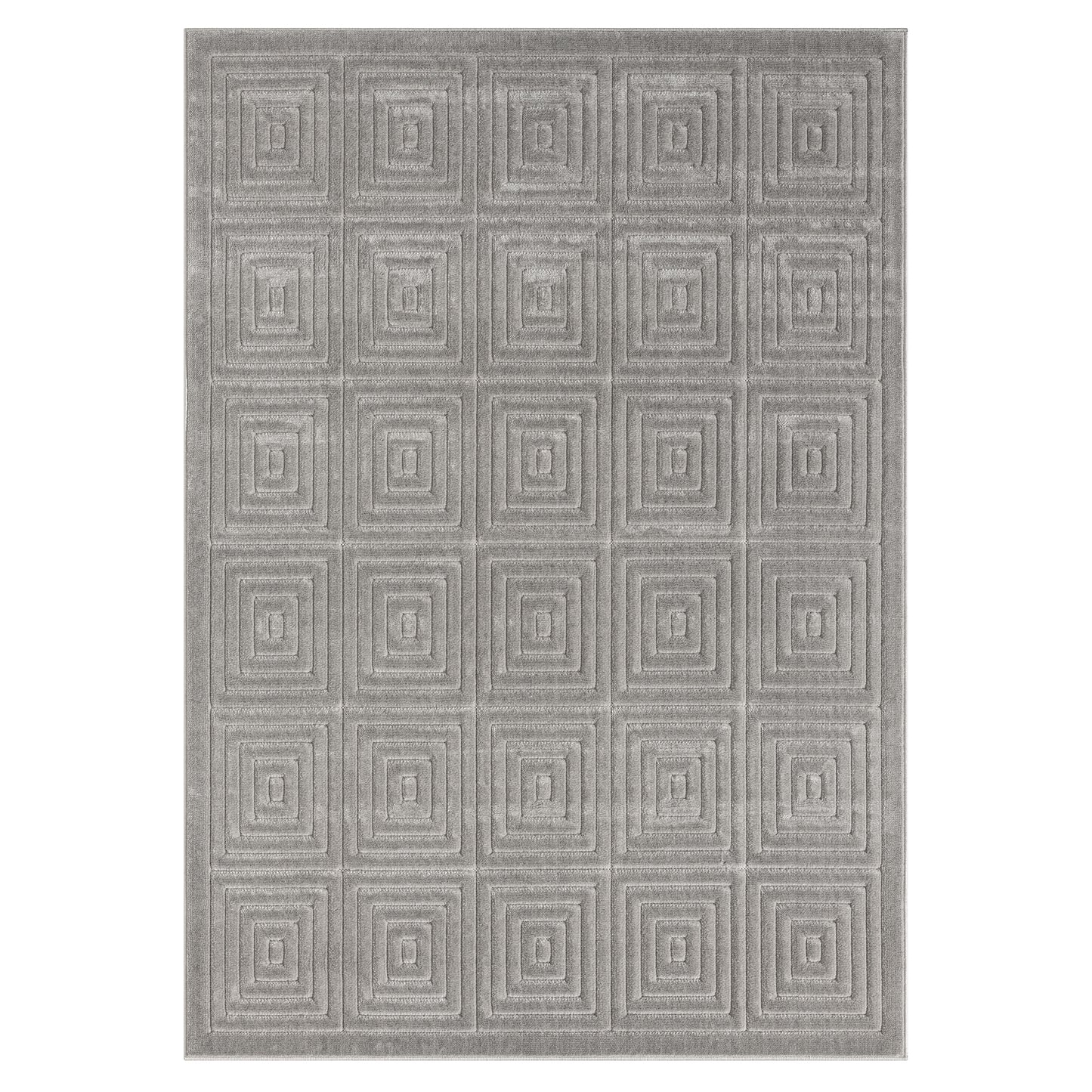 ATLAS-82415 Modern/Contemporary Machine Made Gray Polypropylene Indoor/Outdoor Area Rugs - LR Home