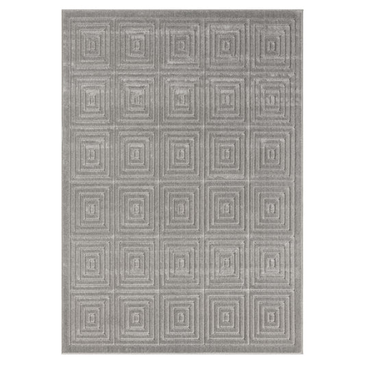 Atlas Gray Modern Geometric Indoor/Outdoor Area Rug - Silo view