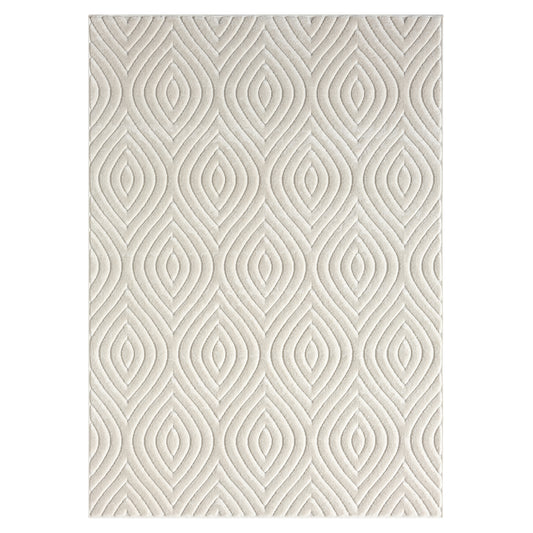 Atlas Ivory Modern Trellis Indoor/Outdoor Area Rug - Silo view
