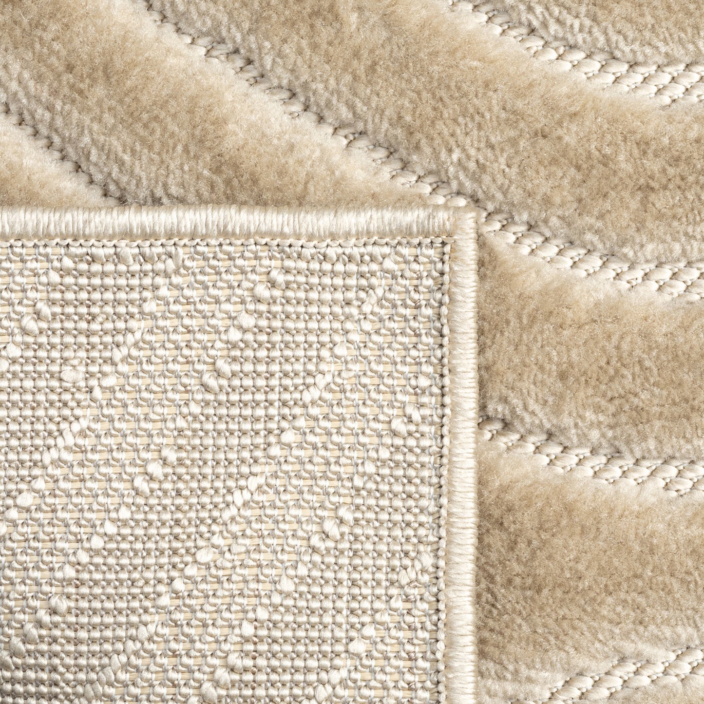 Atlas-82419 Contemporary Power-Loomed Beige Polypropylene Indoor/Outdoor Area Rug - LR Home