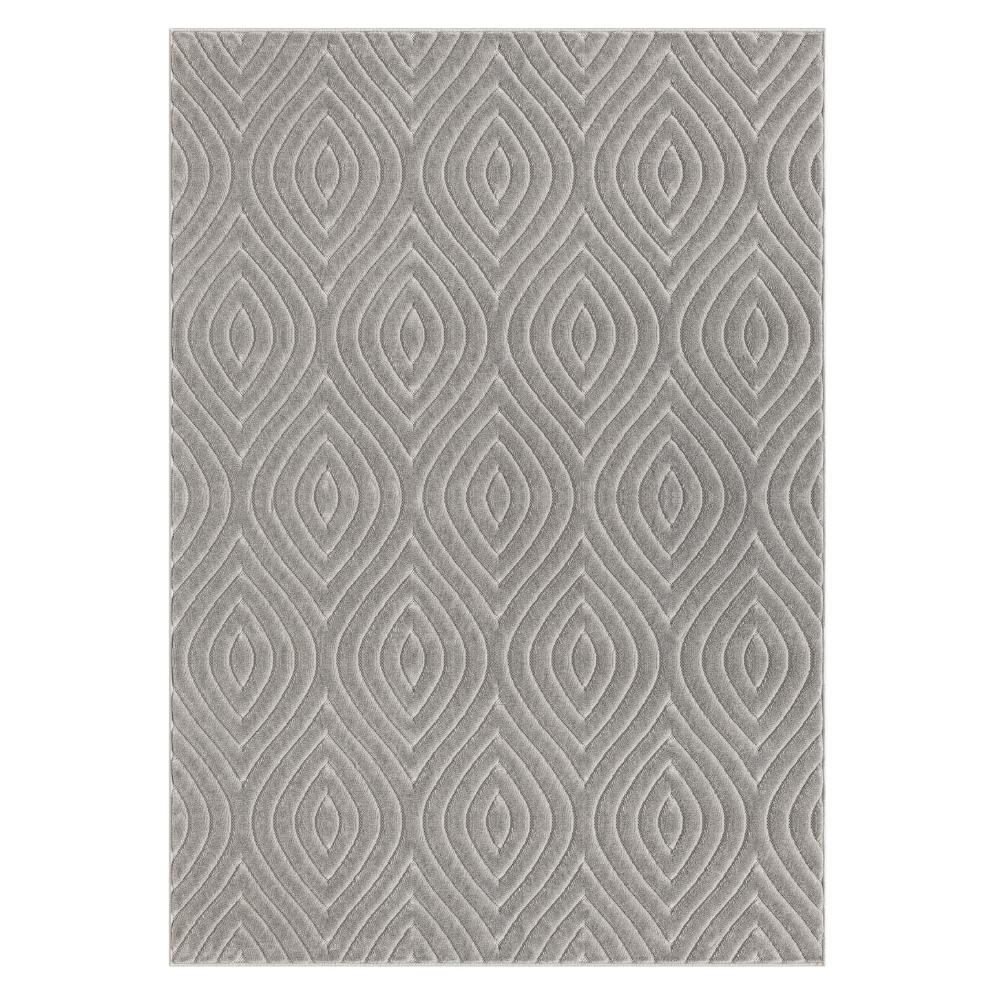 Atlas-82420 Contemporary Power-Loomed Gray Polypropylene Indoor/Outdoor Area Rug - LR Home