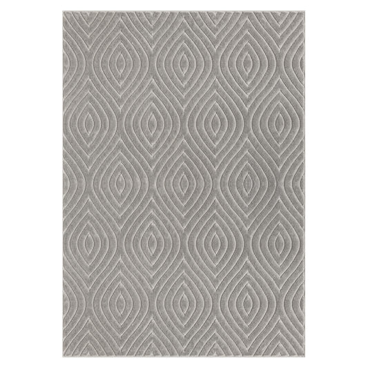 ATLAS-82418 Modern/Contemporary Machine Made Gray Polypropylene Indoor/Outdoor Area Rugs - LR Home