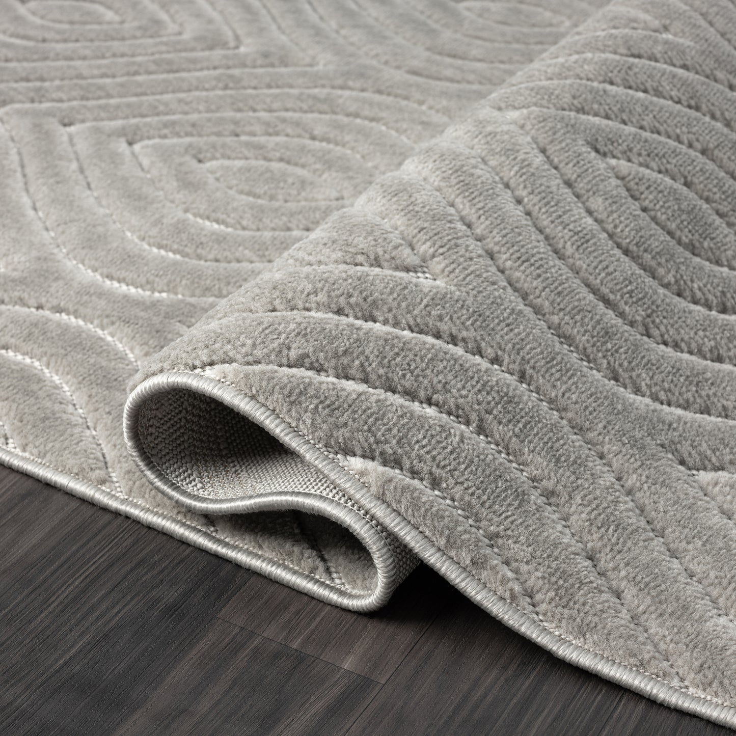 Atlas-82420 Contemporary Power-Loomed Gray Polypropylene Indoor/Outdoor Area Rug - LR Home