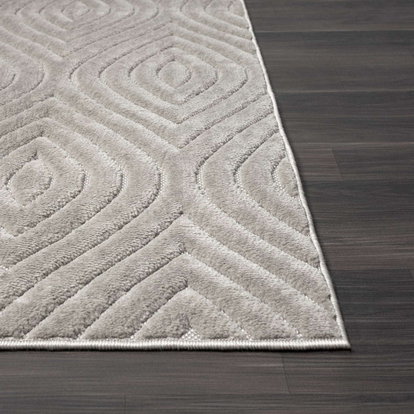 Atlas-82420 Contemporary Power-Loomed Gray Polypropylene Indoor/Outdoor Area Rug - LR Home