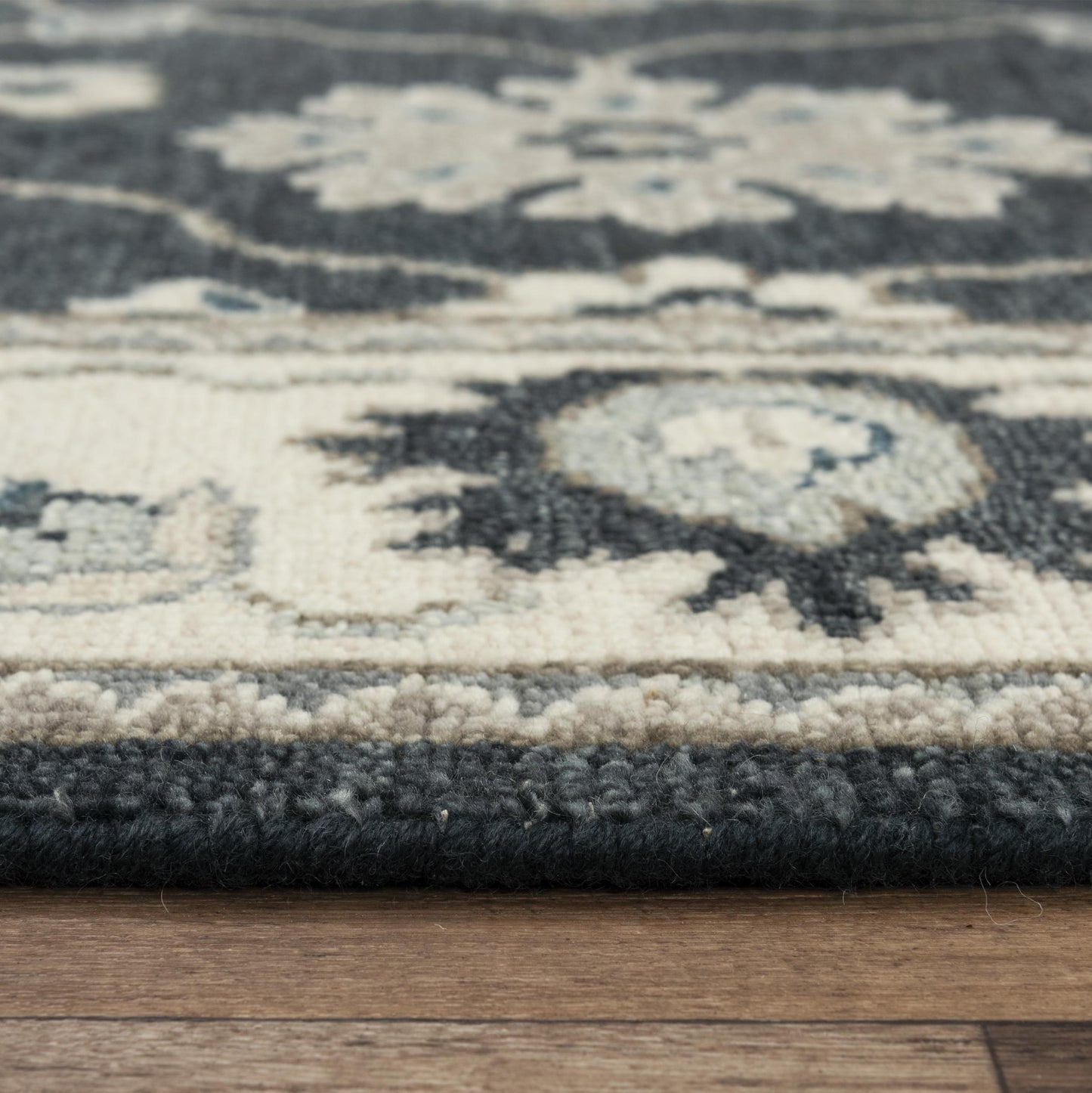 Ashton ATN916 Charcoal/Ivory Hand Knotted Rug - Rizzy