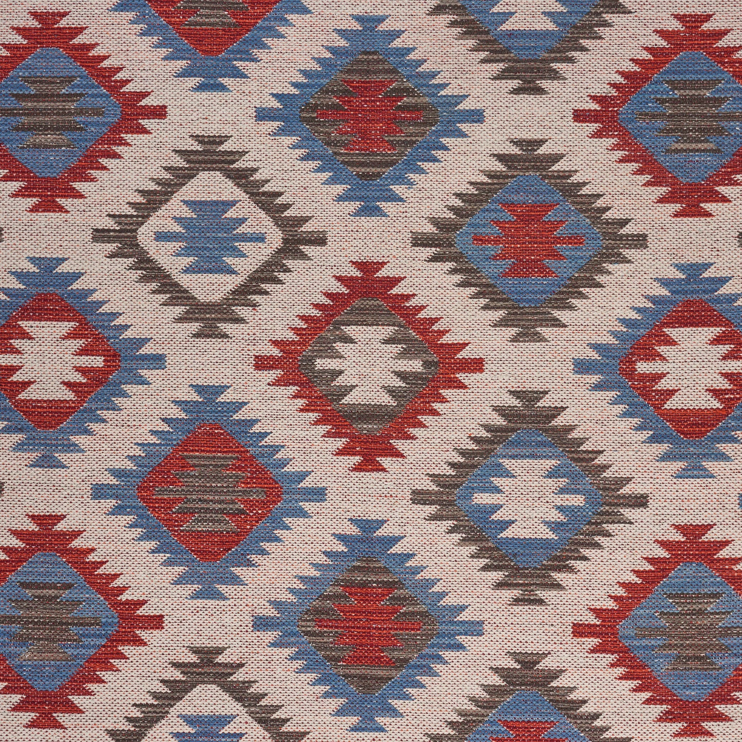 Aurora-81536 Southwestern Hand-Woven Red/Blue Self-Backed Indoor Area Rug - LR Home