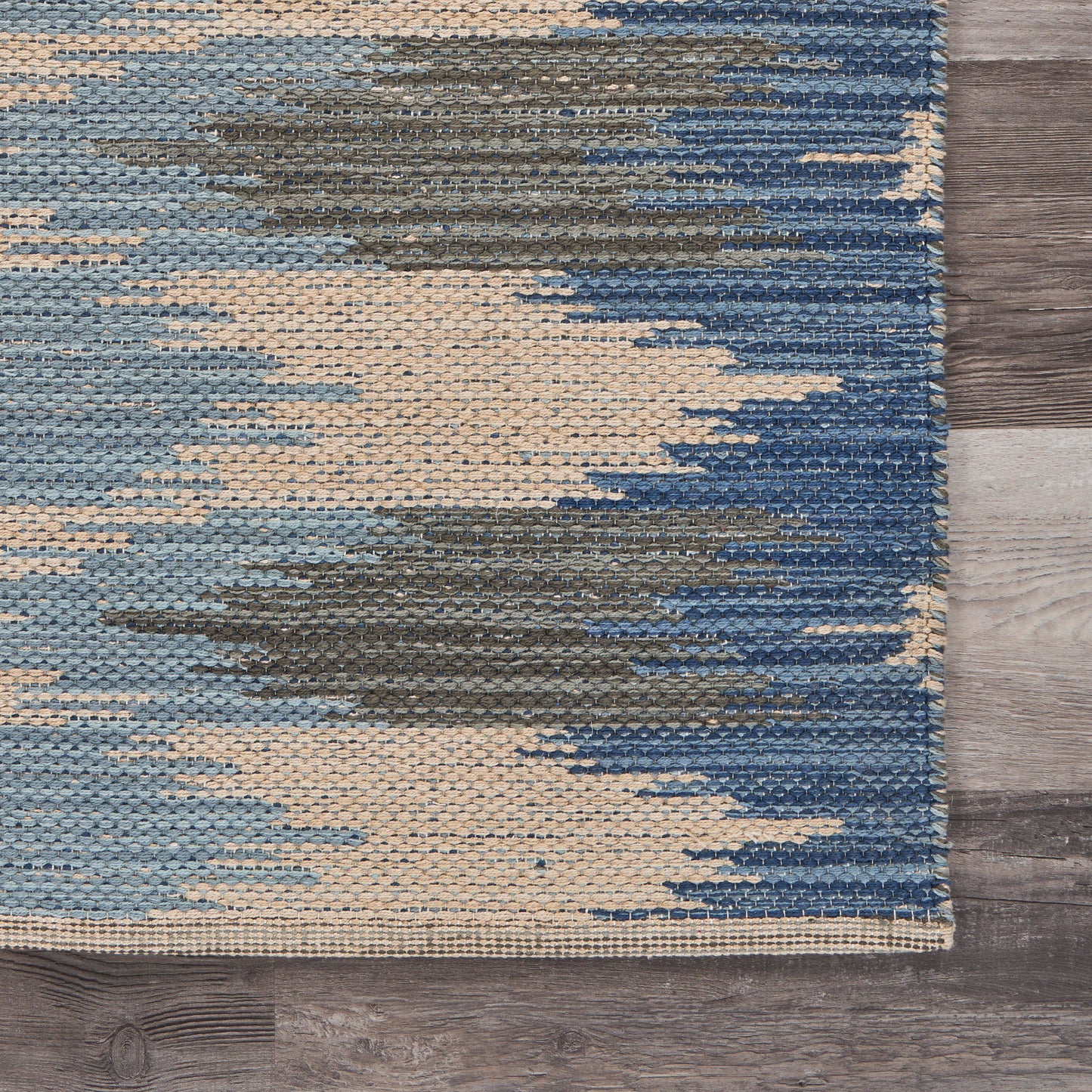 AUROR-81537 Southwestern Hand-Tufted Blue/Gray Cotton Blend Indoor Area Rugs - LR Home