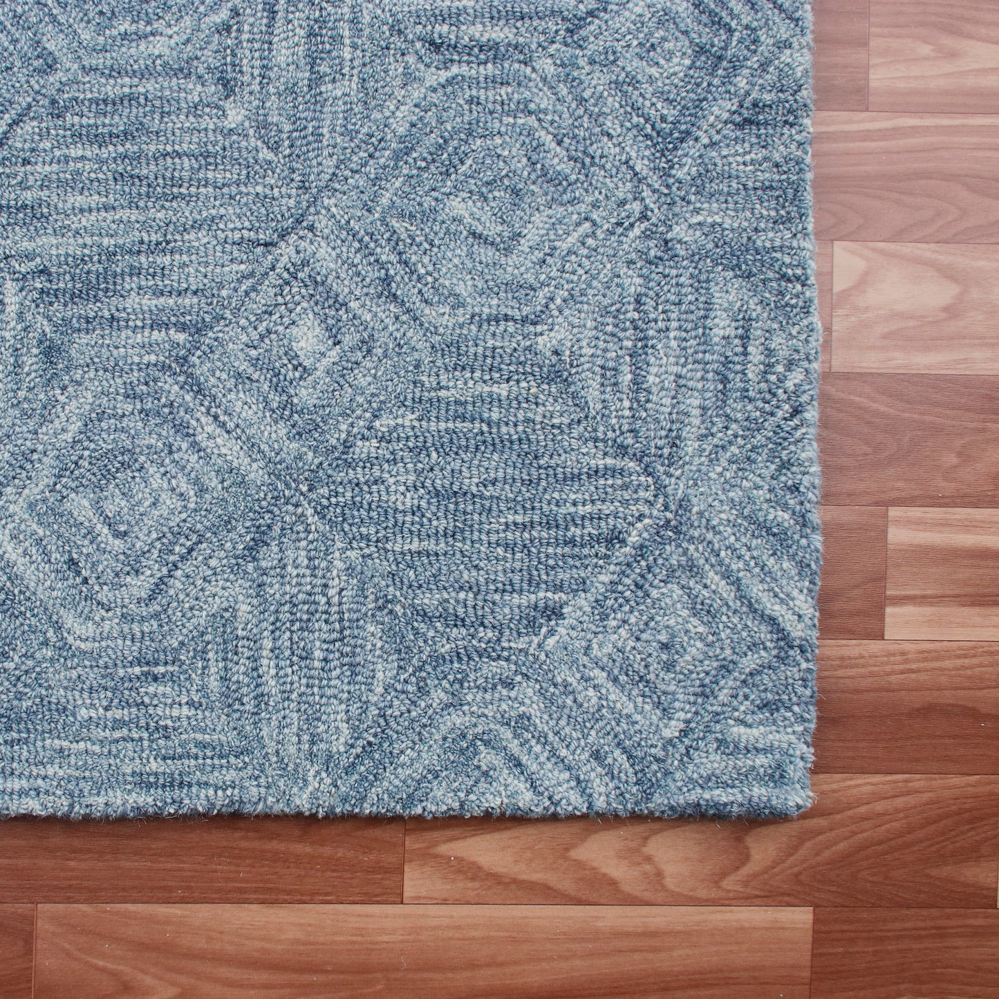Aurora-82383 Modern Hand-Tufted Blue Cotton Indoor Area Rug - LR Home