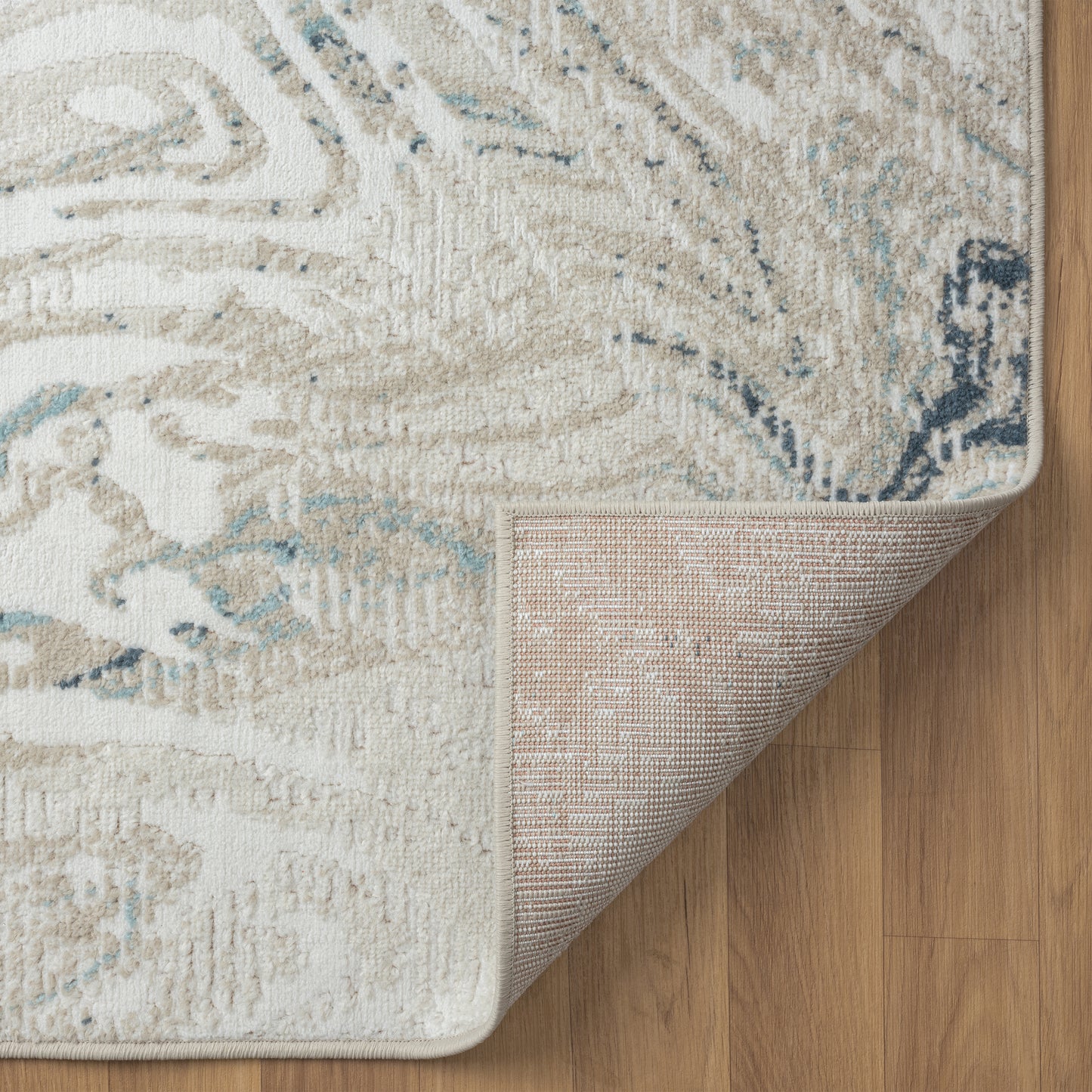 Avalon-82433 Contemporary Power-Loomed Gray/Blue Jute Indoor Area Rug - LR Home