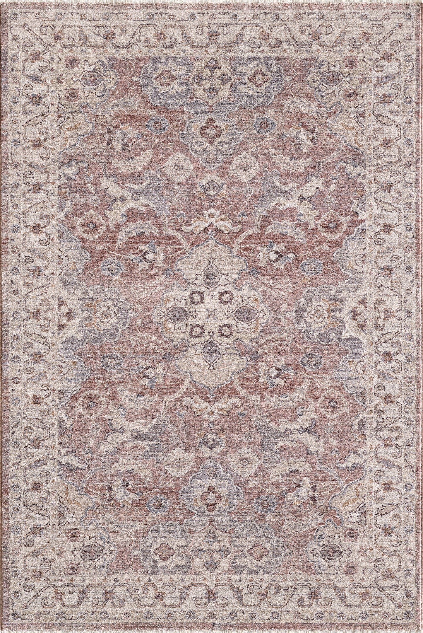 Adele 8808 Blush Serafina Machine Woven Performance Area Rug - KAS