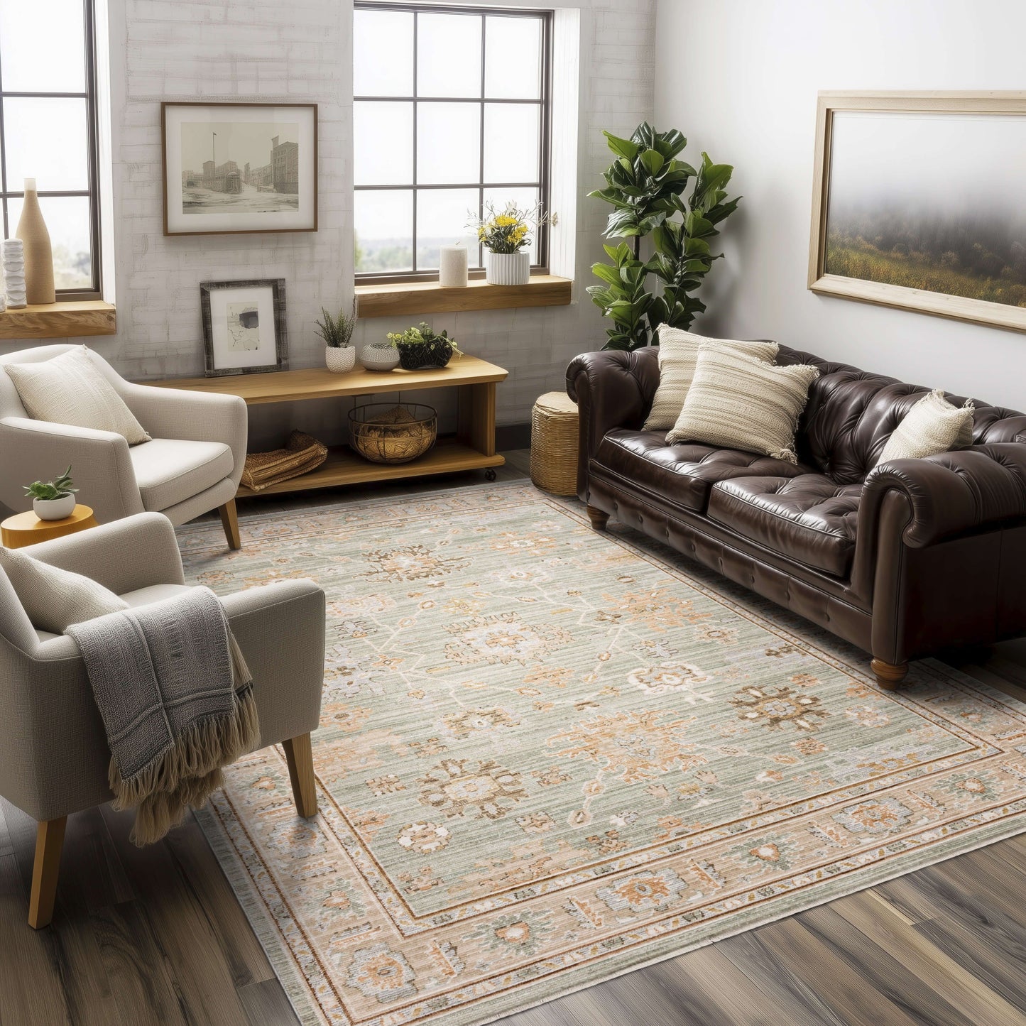 Anzali Dusty Sage Area Rug - Karastan