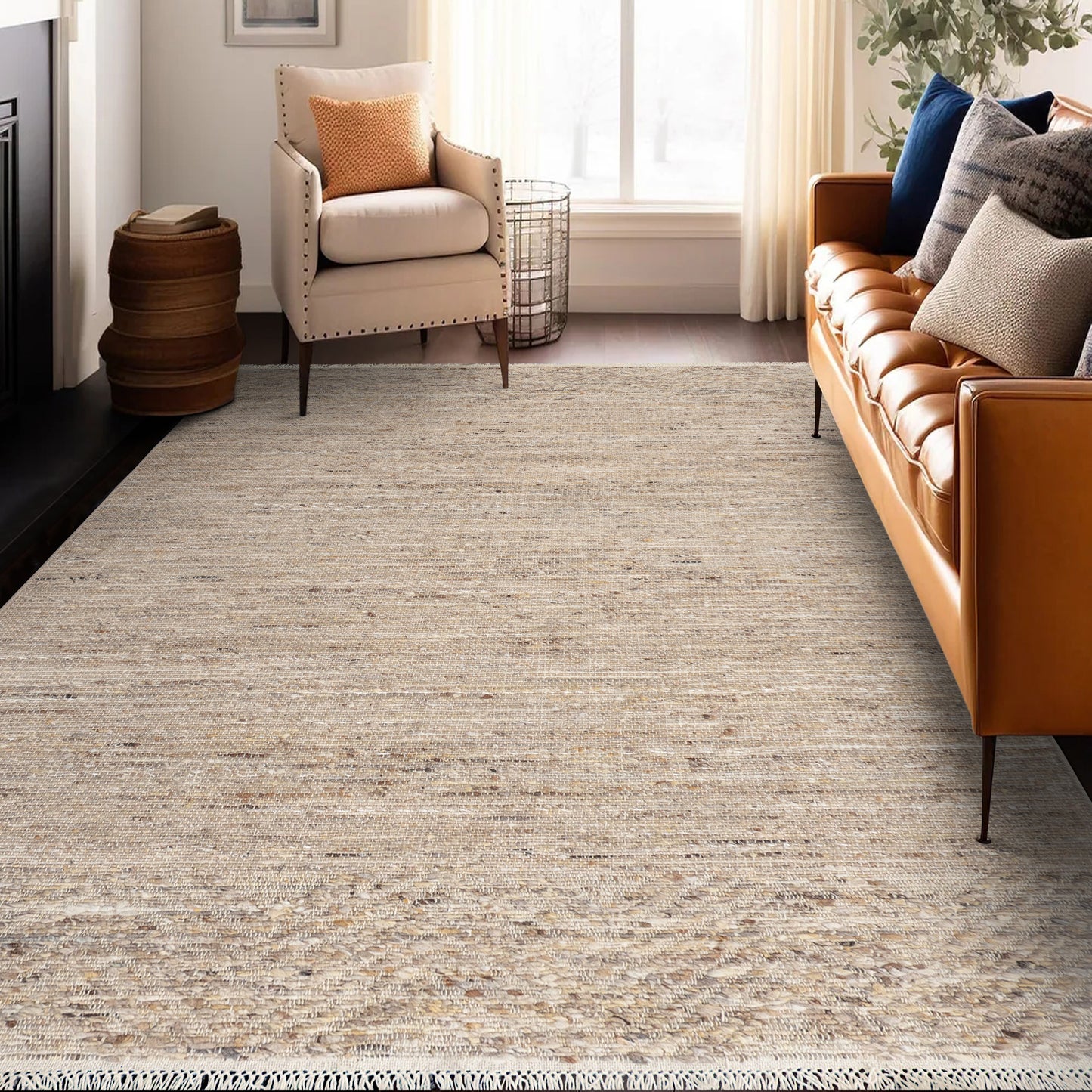 Aspen 3222 Taupe Heather Mesa HandknottedArea Rug - KAS