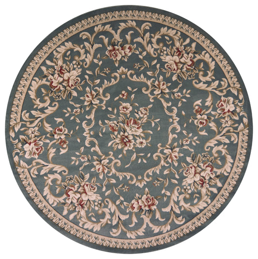 Avalon 5602 Slate Blue Aubusson Machine Woven Performance Area Rug - KAS