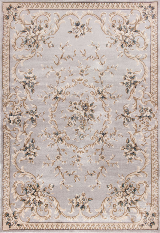 Avalon 5604 Light Grey Aubusson Machine Woven Performance Area Rug - KAS