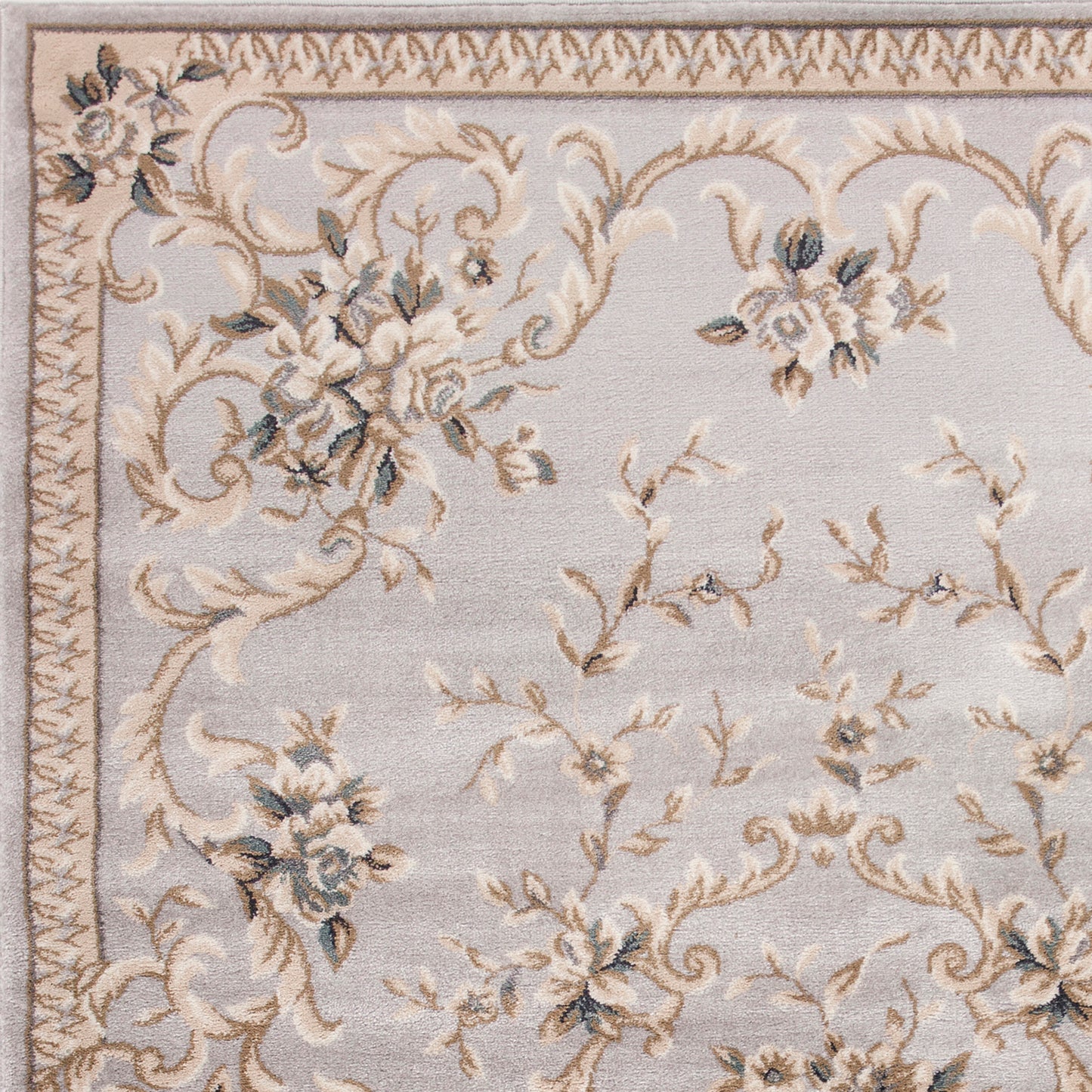 Avalon 5604 Light Grey Aubusson Machine Woven Performance Area Rug - KAS