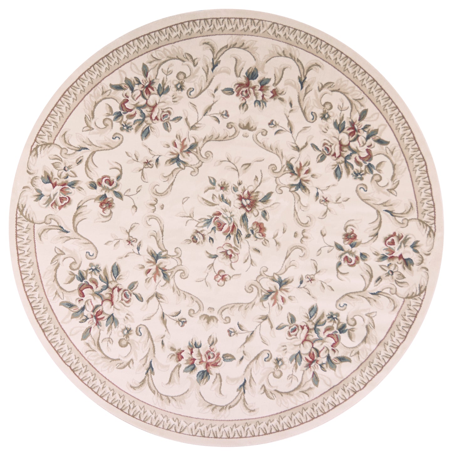Avalon 5606 Ivory Aubusson Machine Woven Performance Area Rug - KAS