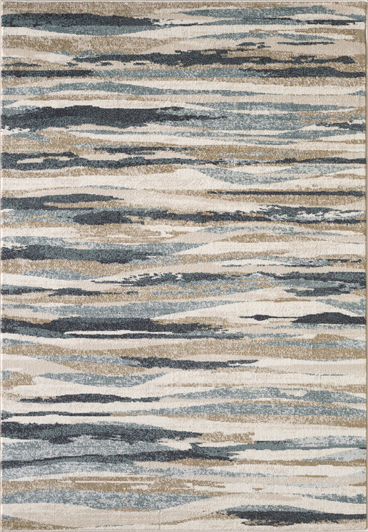 Avalon 5620 Ivory/Blue Landscapes Machine Woven Performance Area Rug - KAS