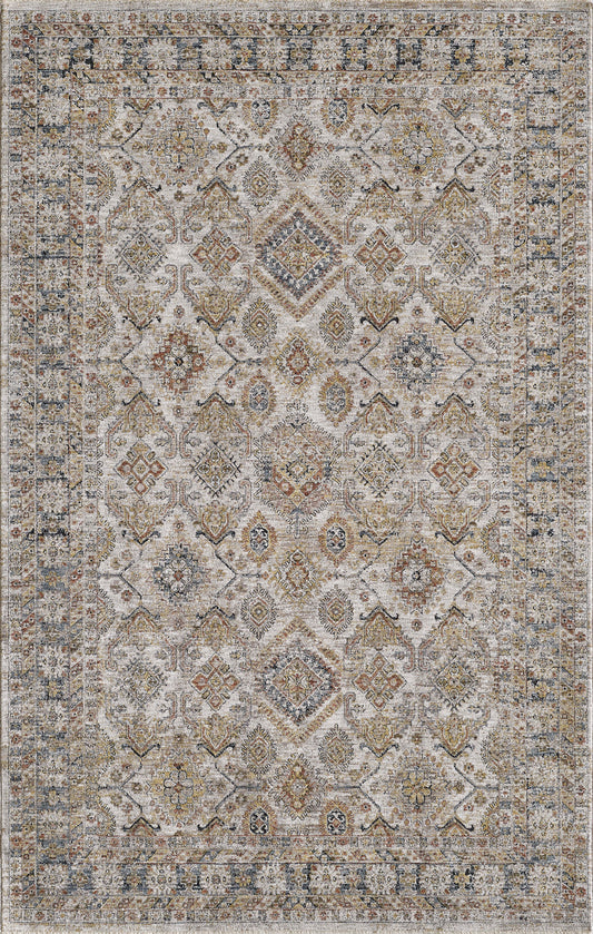 Avani 8400 Ivory Damascus  Machine Woven Performance Area Rug - KAS