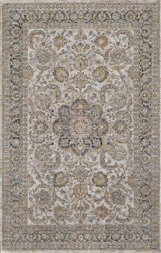 Avani 8403 Ivory Medallion Machine Woven Performance Area Rug - KAS