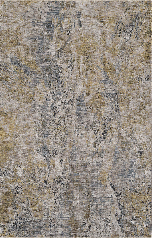 Avani 8407 Blue/Gold Laurel Machine Woven Performance Area Rug - KAS