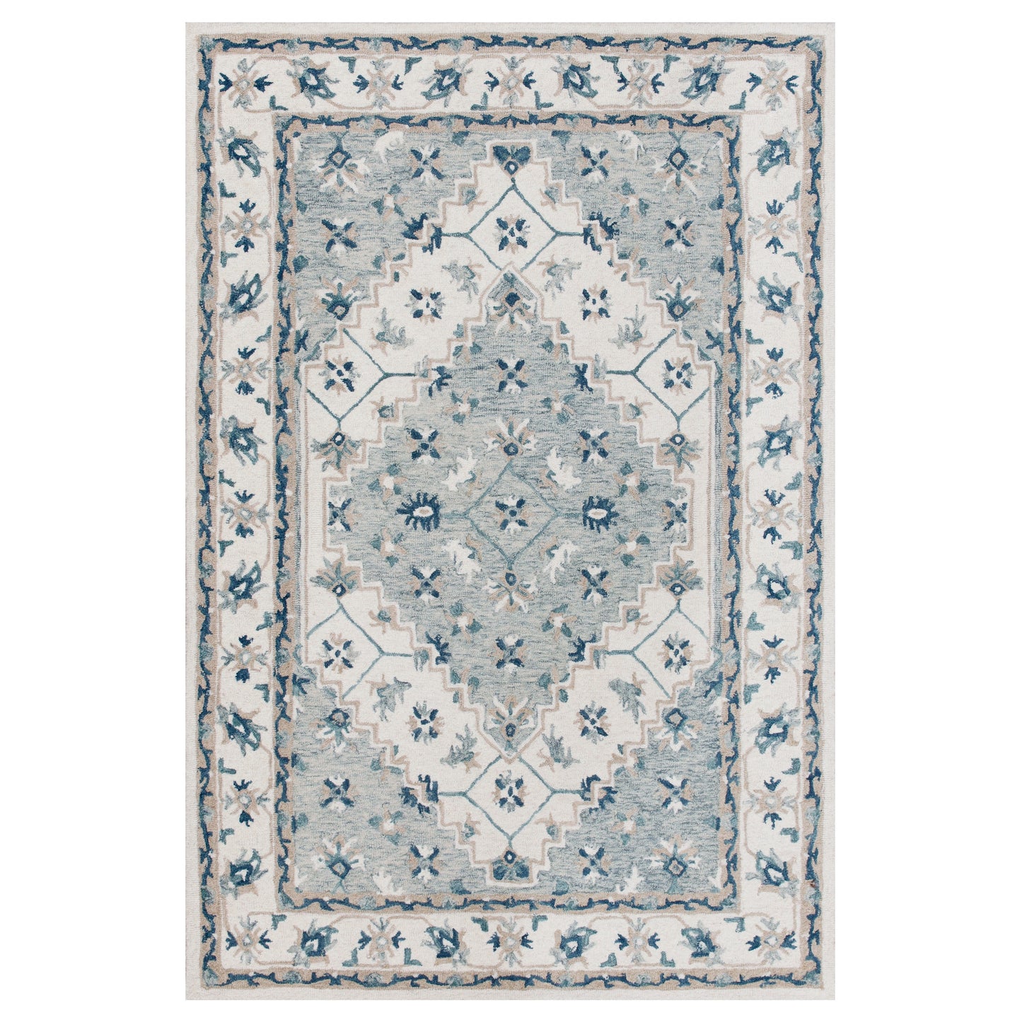 Babylon-81787 Farmhouse Hand-Tufted Gray Cotton Indoor Area Rug - LR Home