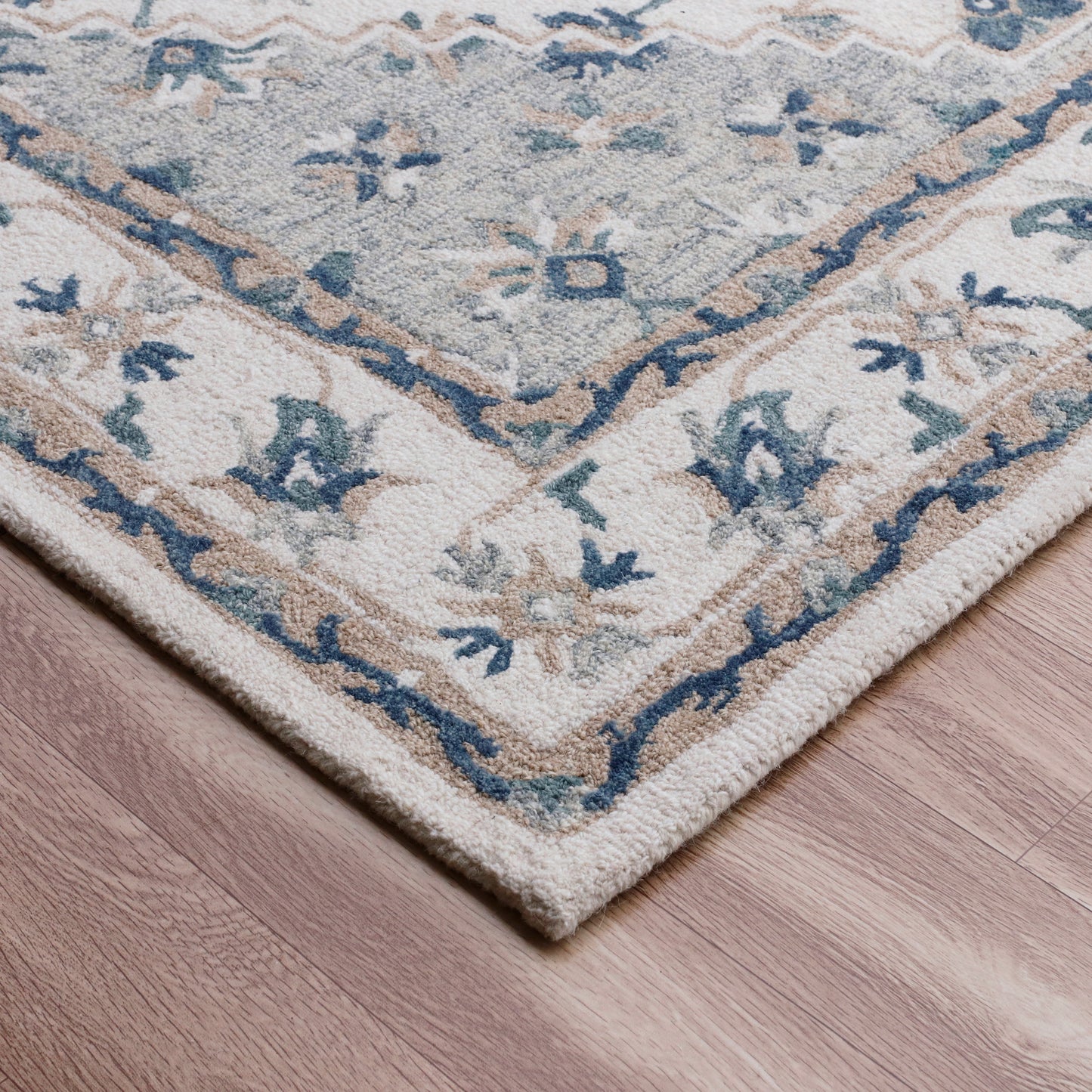 Babylon-81787 Farmhouse Hand-Tufted Gray Cotton Indoor Area Rug - LR Home