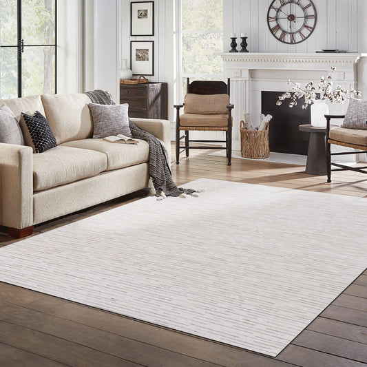 Babylon-81788 Transitional Hand-Tufted Ivory/Beige Cotton Indoor Area Rug - LR Home