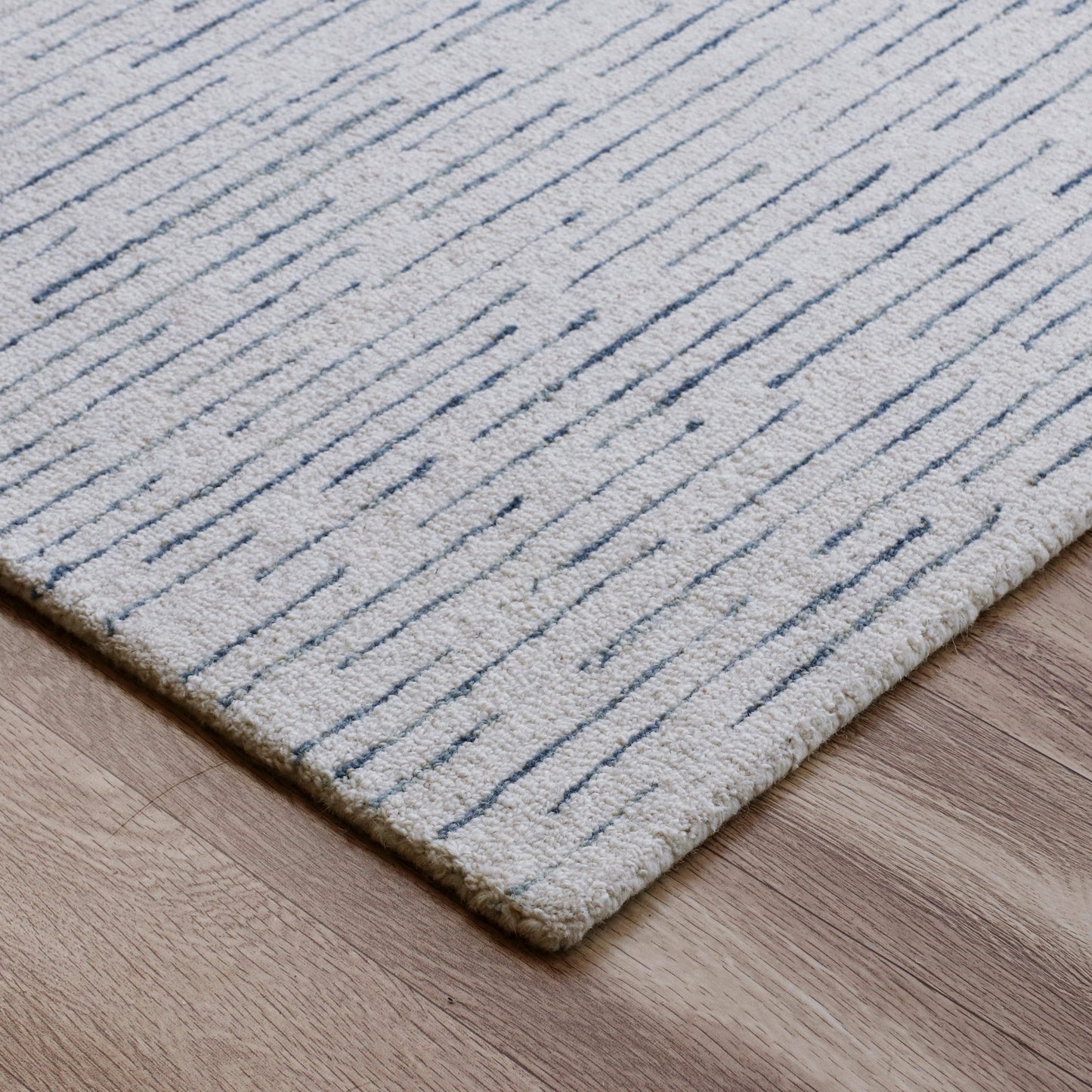 Babylon-81789 Transitional Hand-Tufted Ivory/Blue Cotton Indoor Area Rug - LR Home