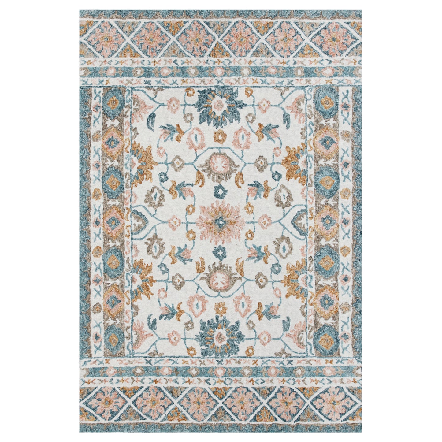 Babylon-81790 Traditional Hand-Tufted Blue/Pink Cotton Indoor Area Rug - LR Home
