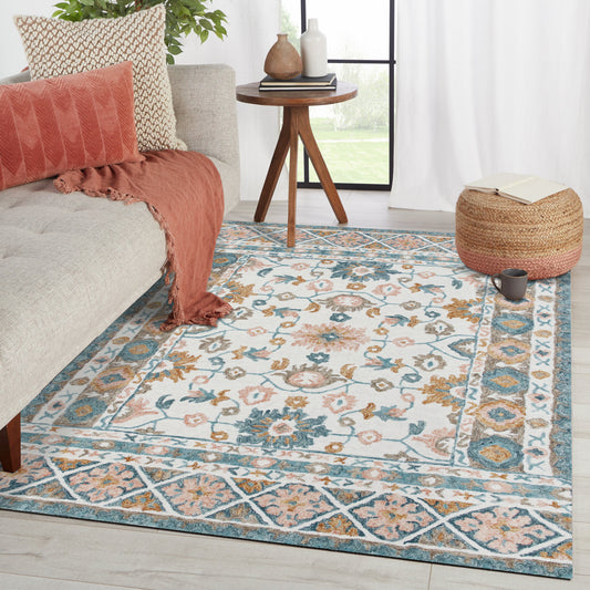 Babylon-81790 Traditional Hand-Tufted Blue/Pink Cotton Indoor Area Rug - LR Home