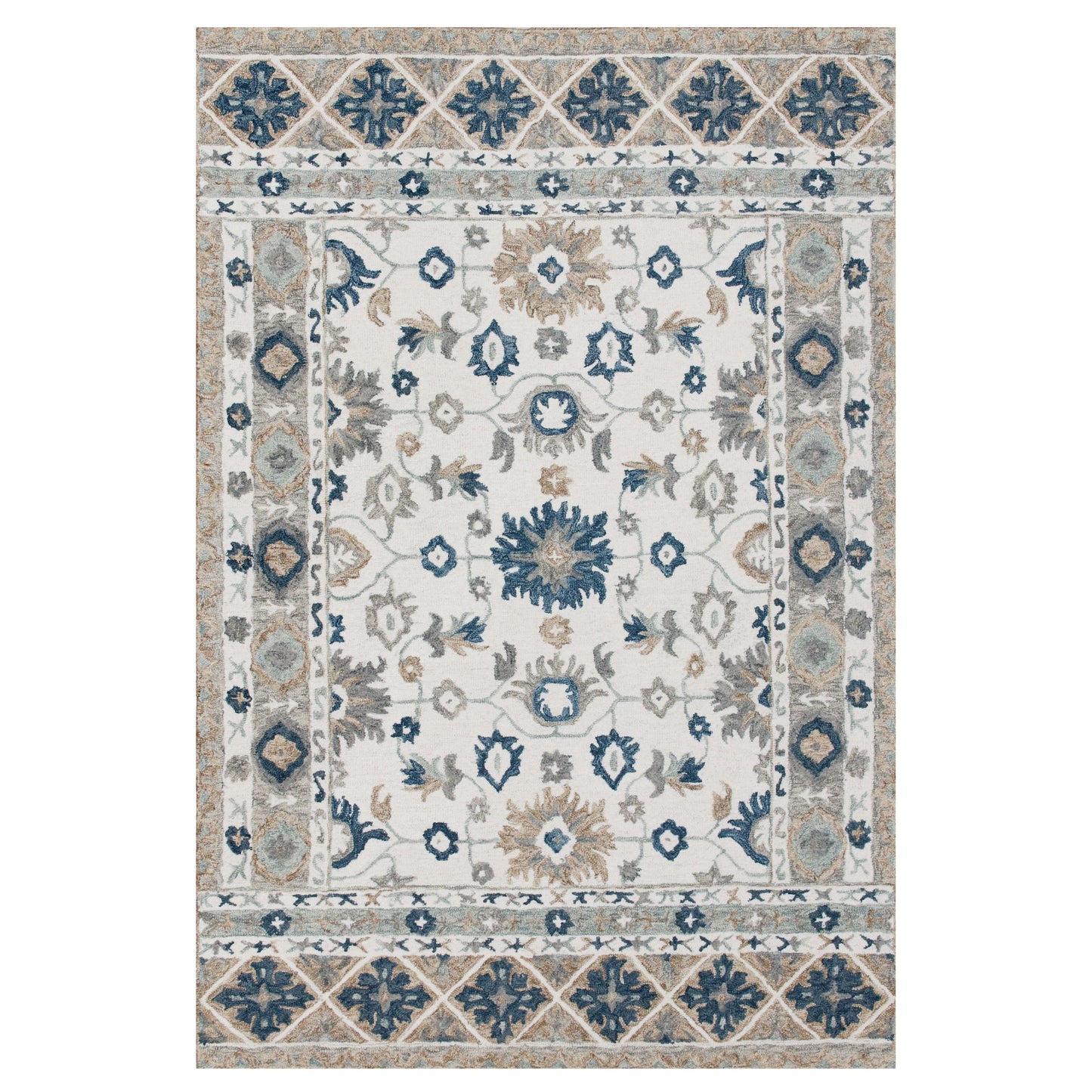 Babylon-81791 Farmhouse Hand-Tufted Ivory Cotton Indoor Area Rug - LR Home