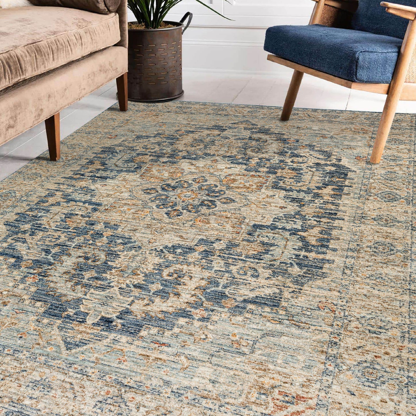 Machine Made Bergama BE3 Navy - Dalyn Rugs