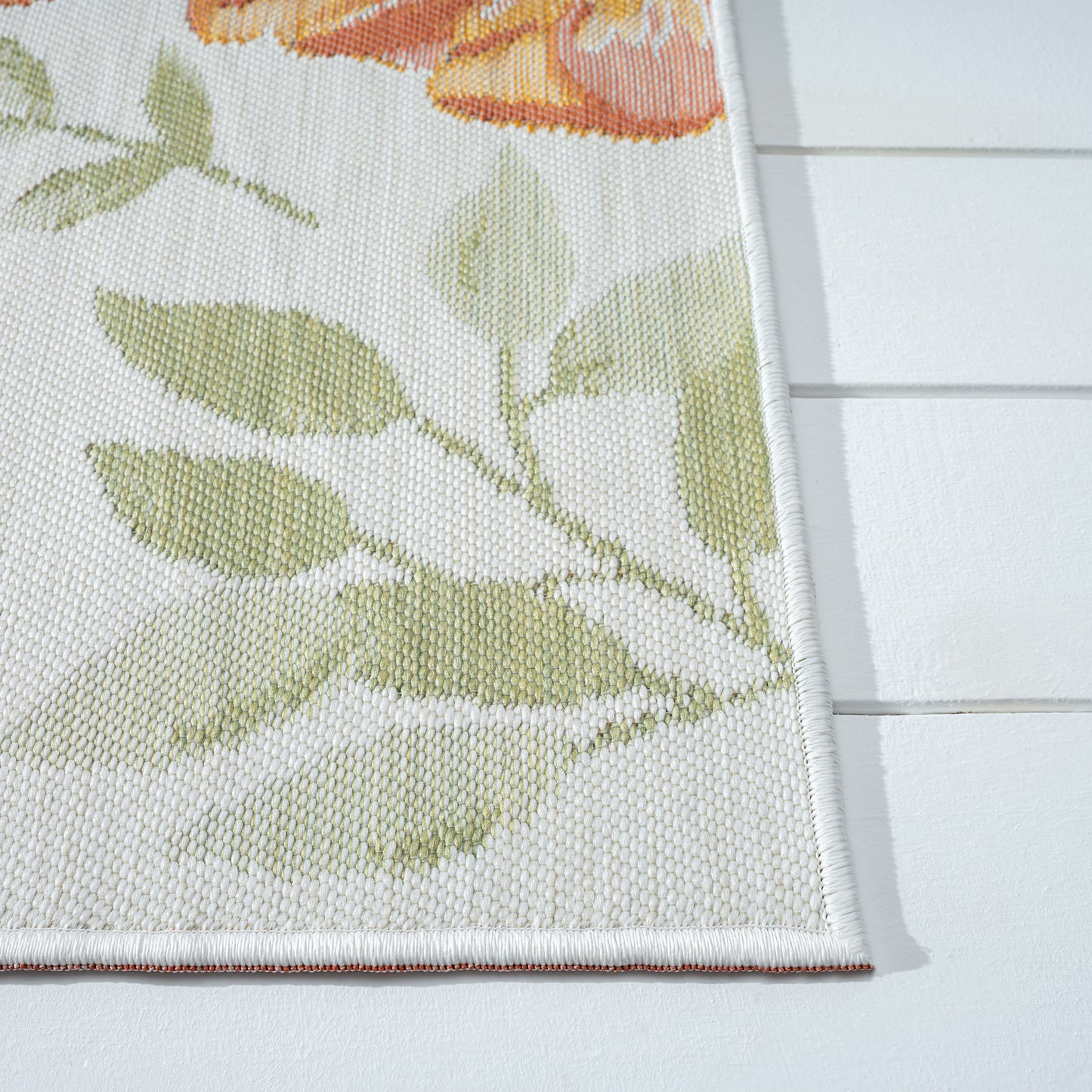 Belize-82510 Tropical Power-Loomed Green Self-Backed Indoor/Outdoor Area Rug - LR Home