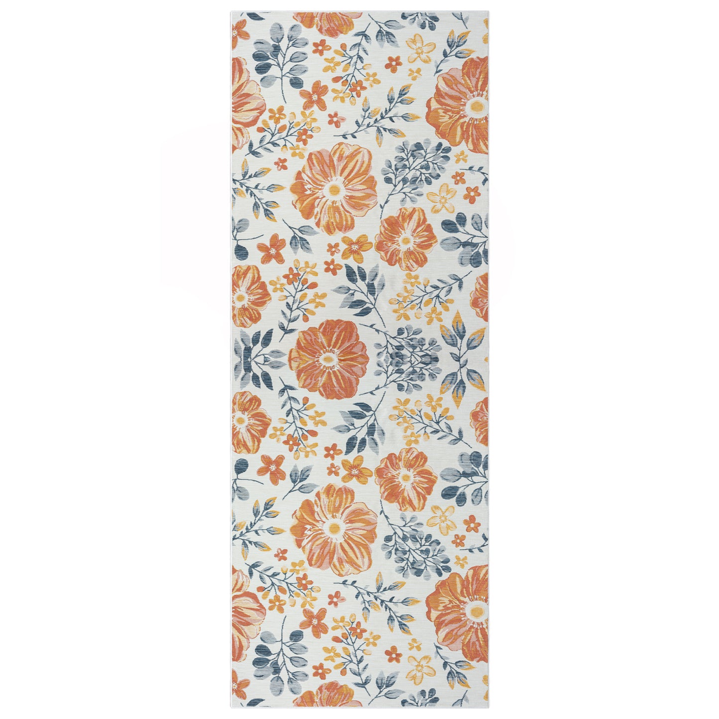 Belize-82511 Tropical Power-Loomed Orange Self-Backed Indoor/Outdoor Area Rug - LR Home