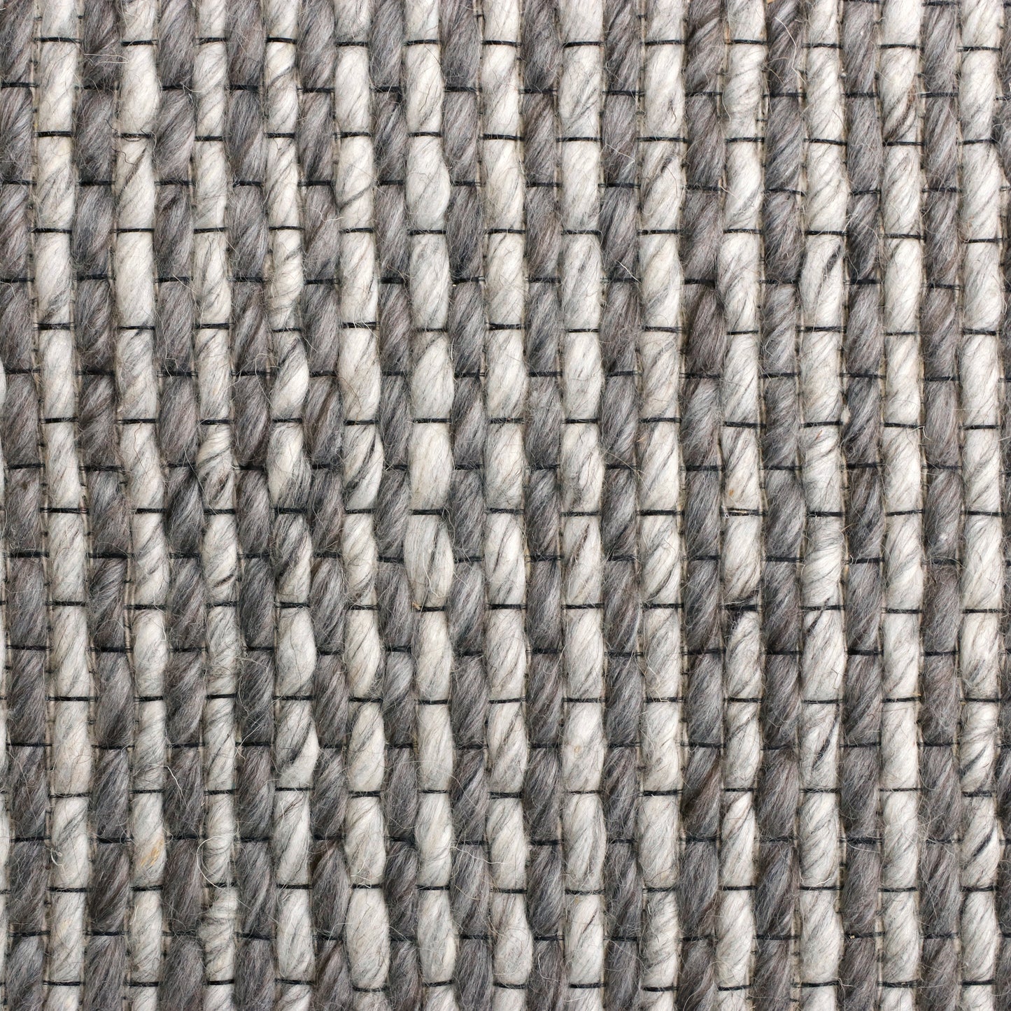 BERGN-03435 Transitional/Casual Hand-Woven Silver Natural Wool and Nylon Mix Indoor Area Rugs - LR Home