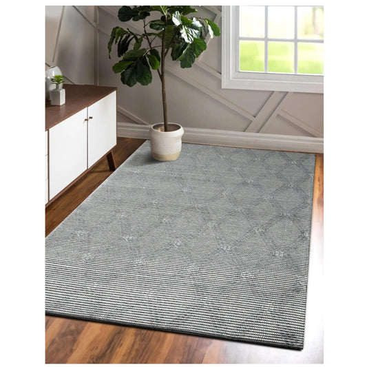 Bergen-03436 Transitional Hand-Woven Gray Cotton Indoor Area Rug - LR Home