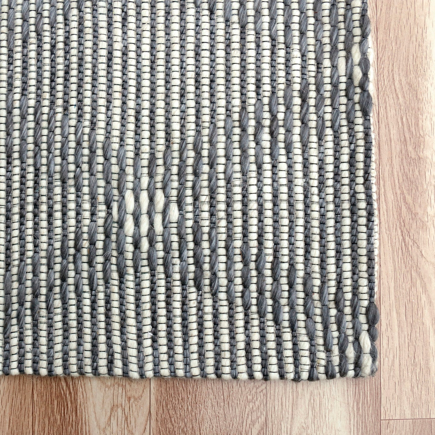 Bergen-03436 Transitional Hand-Woven Gray Cotton Indoor Area Rug - LR Home