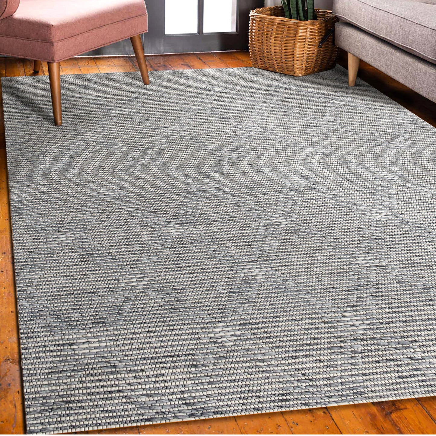 Bergen-03437 Transitional Hand-Woven Blue Cotton Indoor Area Rug - LR Home