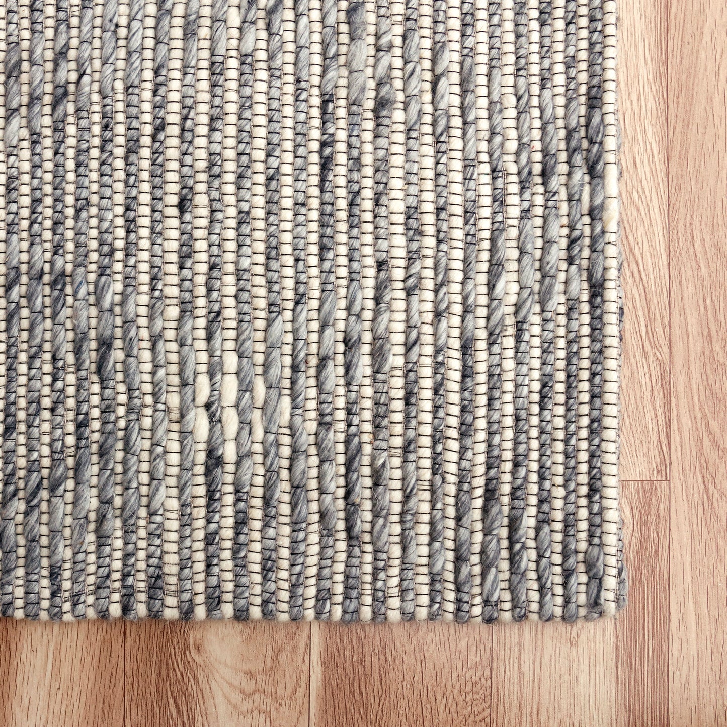 Bergen-03437 Transitional Hand-Woven Blue Cotton Indoor Area Rug - LR Home